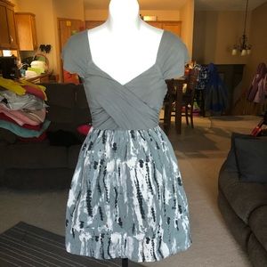 Grey printed cotton dress